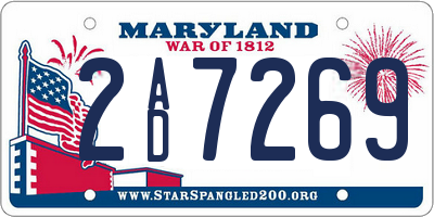 MD license plate 2AD7269