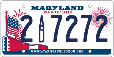 MD license plate 2AD7272