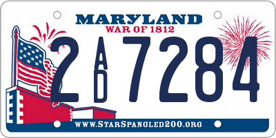 MD license plate 2AD7284