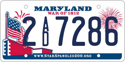 MD license plate 2AD7286