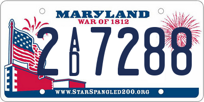 MD license plate 2AD7288