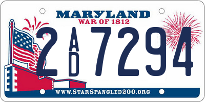 MD license plate 2AD7294