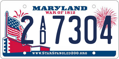 MD license plate 2AD7304