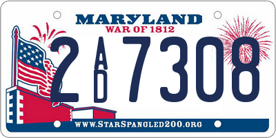 MD license plate 2AD7308