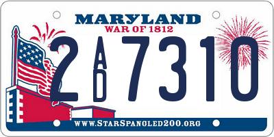 MD license plate 2AD7310
