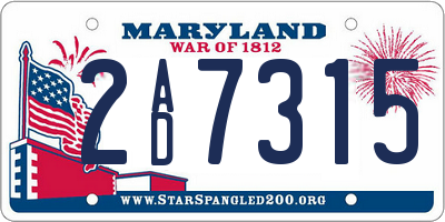 MD license plate 2AD7315