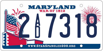 MD license plate 2AD7318