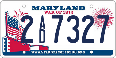 MD license plate 2AD7327
