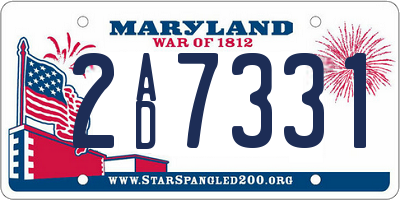 MD license plate 2AD7331