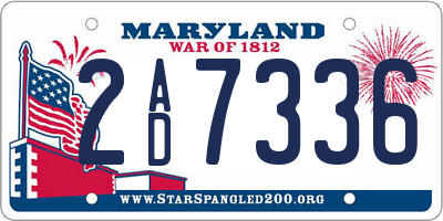 MD license plate 2AD7336