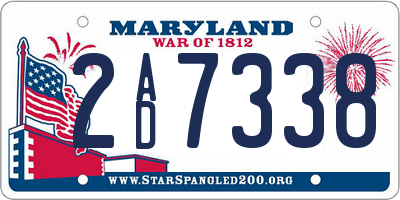 MD license plate 2AD7338