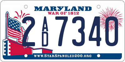 MD license plate 2AD7340