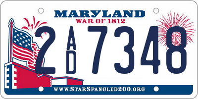 MD license plate 2AD7348