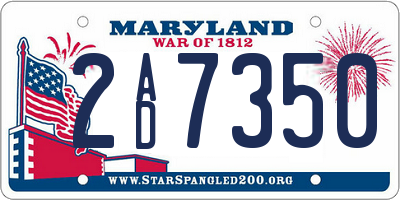 MD license plate 2AD7350