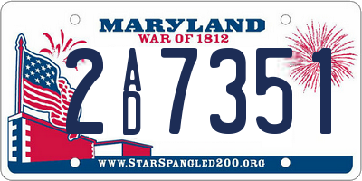 MD license plate 2AD7351