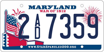 MD license plate 2AD7359