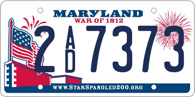 MD license plate 2AD7373