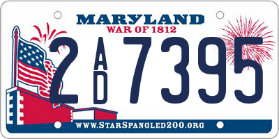 MD license plate 2AD7395