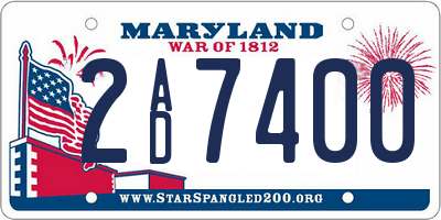 MD license plate 2AD7400