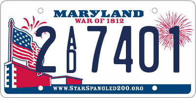 MD license plate 2AD7401