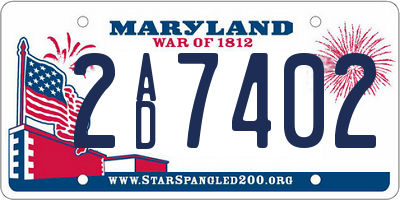 MD license plate 2AD7402