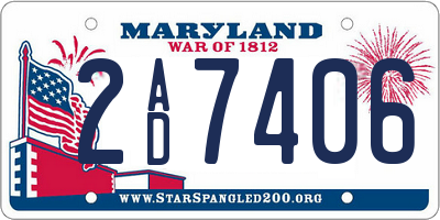 MD license plate 2AD7406