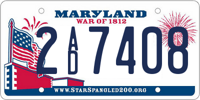 MD license plate 2AD7408