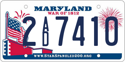MD license plate 2AD7410