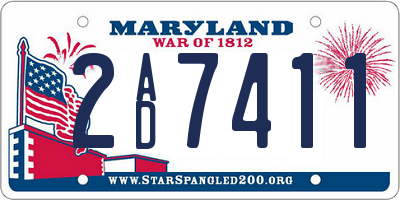 MD license plate 2AD7411