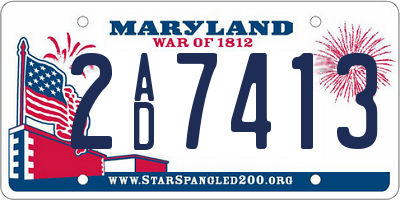 MD license plate 2AD7413