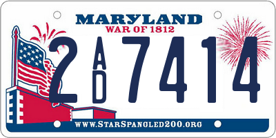 MD license plate 2AD7414