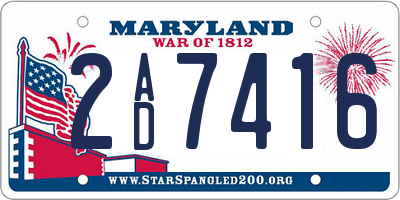 MD license plate 2AD7416
