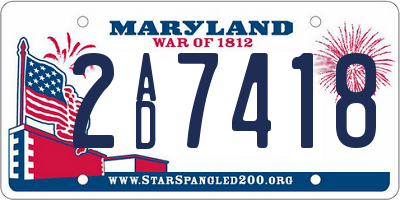 MD license plate 2AD7418