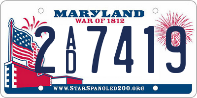 MD license plate 2AD7419