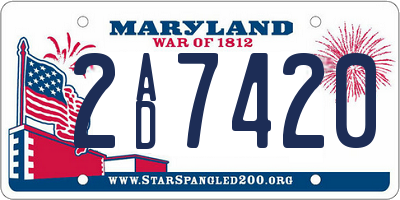 MD license plate 2AD7420
