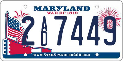 MD license plate 2AD7449