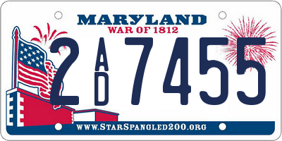 MD license plate 2AD7455
