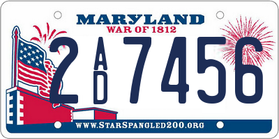 MD license plate 2AD7456