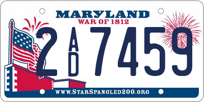 MD license plate 2AD7459