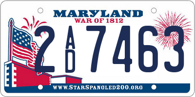 MD license plate 2AD7463