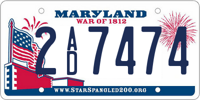 MD license plate 2AD7474