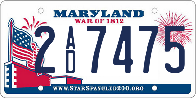 MD license plate 2AD7475