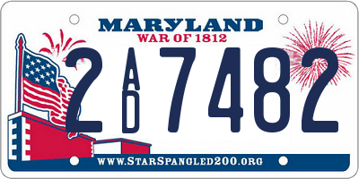 MD license plate 2AD7482