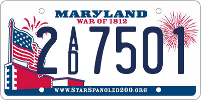 MD license plate 2AD7501