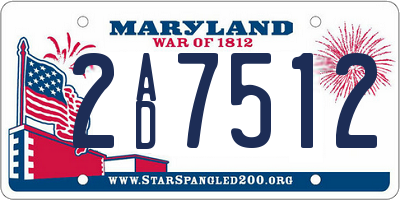 MD license plate 2AD7512