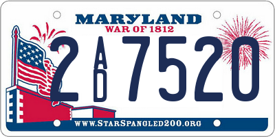 MD license plate 2AD7520