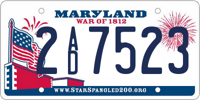 MD license plate 2AD7523