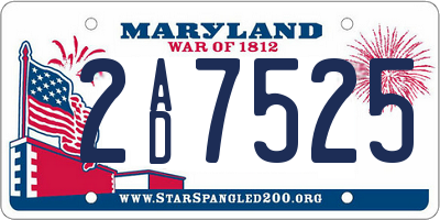 MD license plate 2AD7525