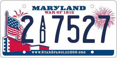 MD license plate 2AD7527