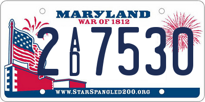 MD license plate 2AD7530